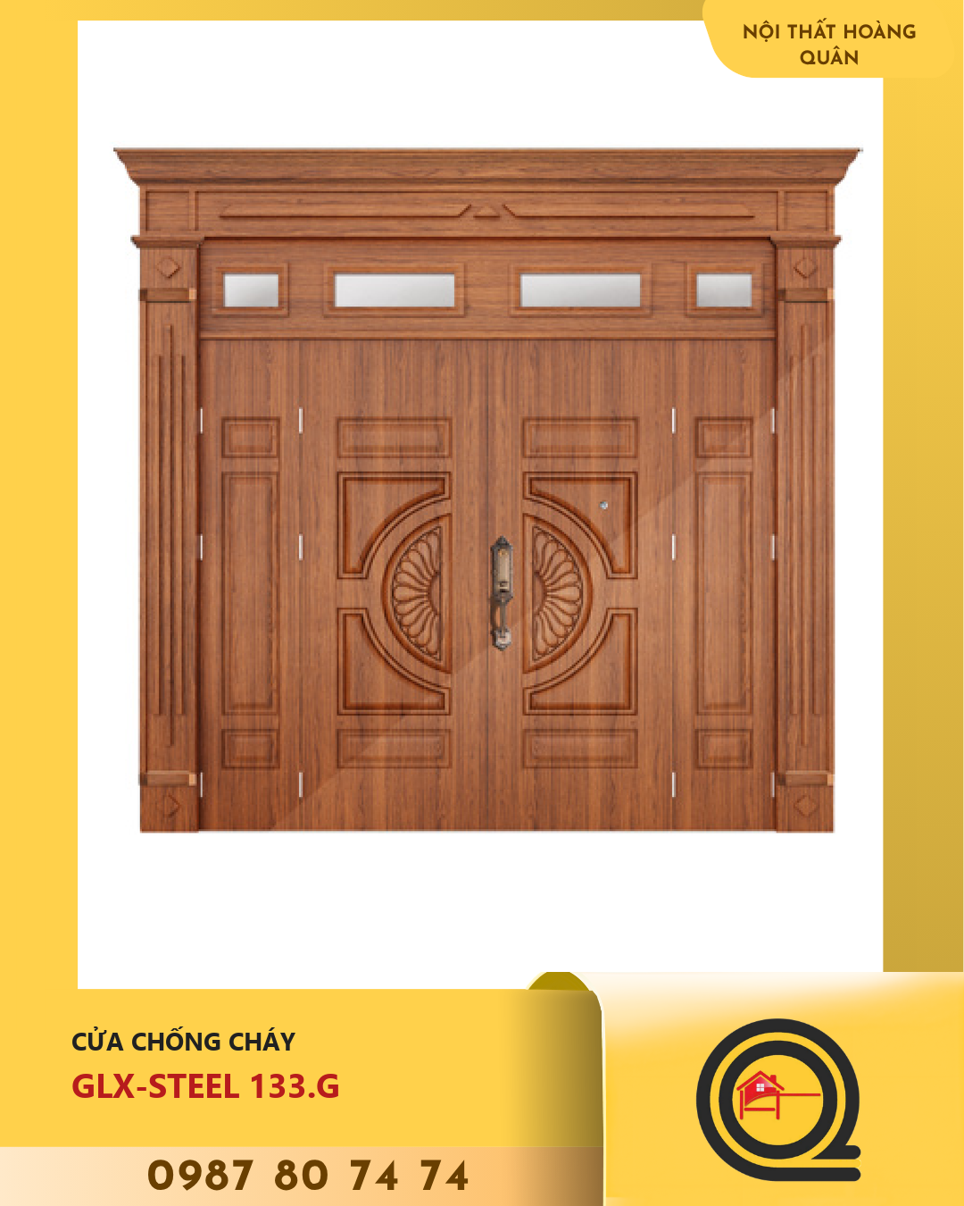 Cửa Thép Vân Gỗ GLX-STEEL 133.G